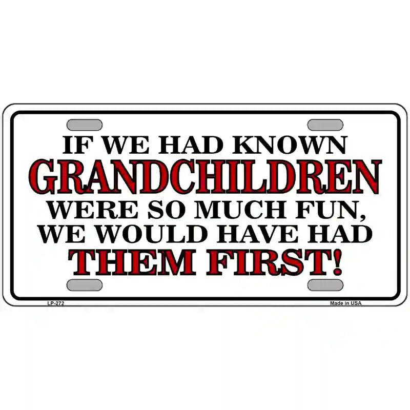 Grandchildren First Metal Novelty License Plate 12" x 6" (LP)