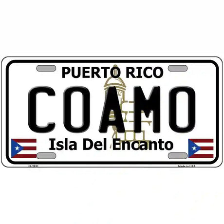 Coamo Puerto Rico Metal Novelty License Plate 12" x 6" (LP)
