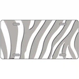 Grey White Zebra Metal Novelty License Plate 12" x 6" (LP)
