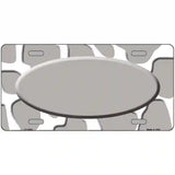 Grey White Giraffe Grey Center Oval Metal Novelty License Plate 12" x 6" (LP)