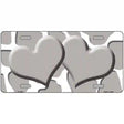 Grey White Giraffe Grey Centered Hearts Novelty License Plate 12" x 6" (LP)