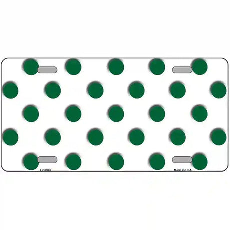 Green White Polka Dot Metal Novelty License Plate 12" x 6" (LP)