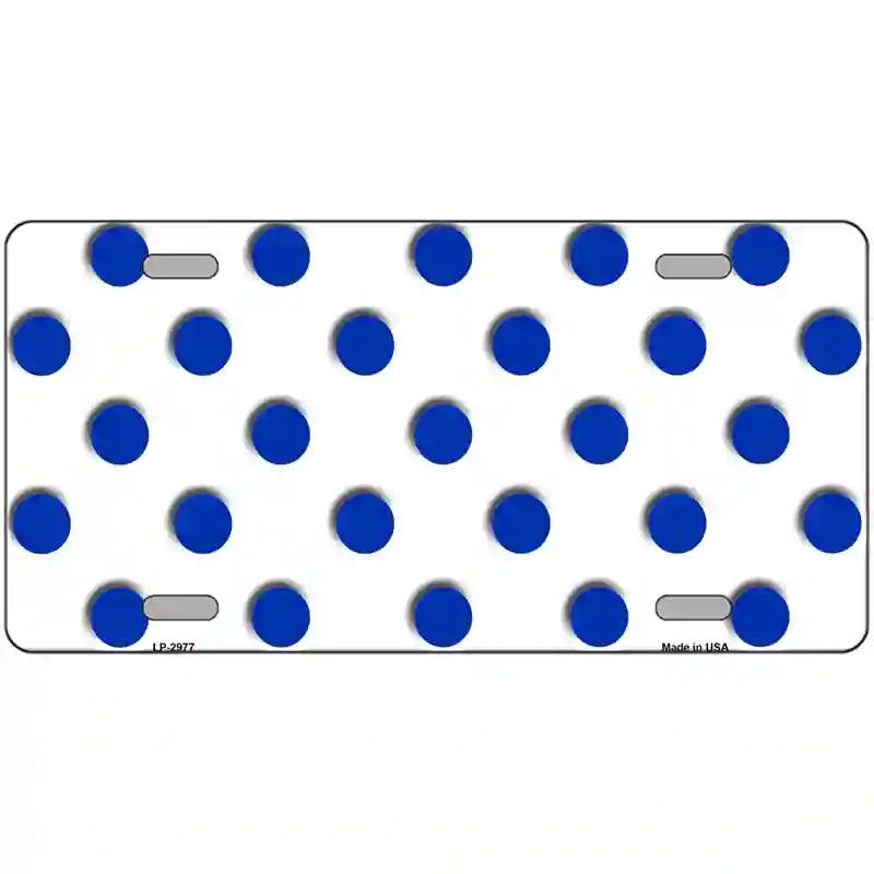 Blue White Polka Dot Metal Novelty License Plate 12" x 6" (LP)