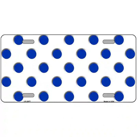 Blue White Polka Dot Metal Novelty License Plate 12" x 6" (LP)