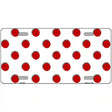 Red White Polka Dot Metal Novelty License Plate 12" x 6" (LP)
