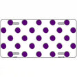 Purple White Polka Dot Metal Novelty License Plate 12" x 6" (LP)