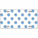 Light Blue White Polka Dot Metal Novelty License Plate 12" x 6" (LP)