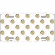 Gold White Polka Dot Metal Novelty License Plate 12" x 6" (LP)