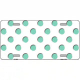 Mint White Polka Dot Metal Novelty License Plate 12" x 6" (LP)