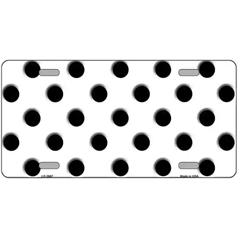 Black White Polka Dot Metal Novelty License Plate 12" x 6" (LP)