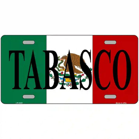Tabasco on Mexico Flag Metal Novelty License Plate 12" x 6" (LP)