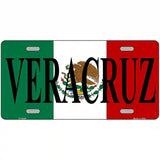 Veracruz on Mexico Flag Metal Novelty License Plate 12" x 6" (LP)