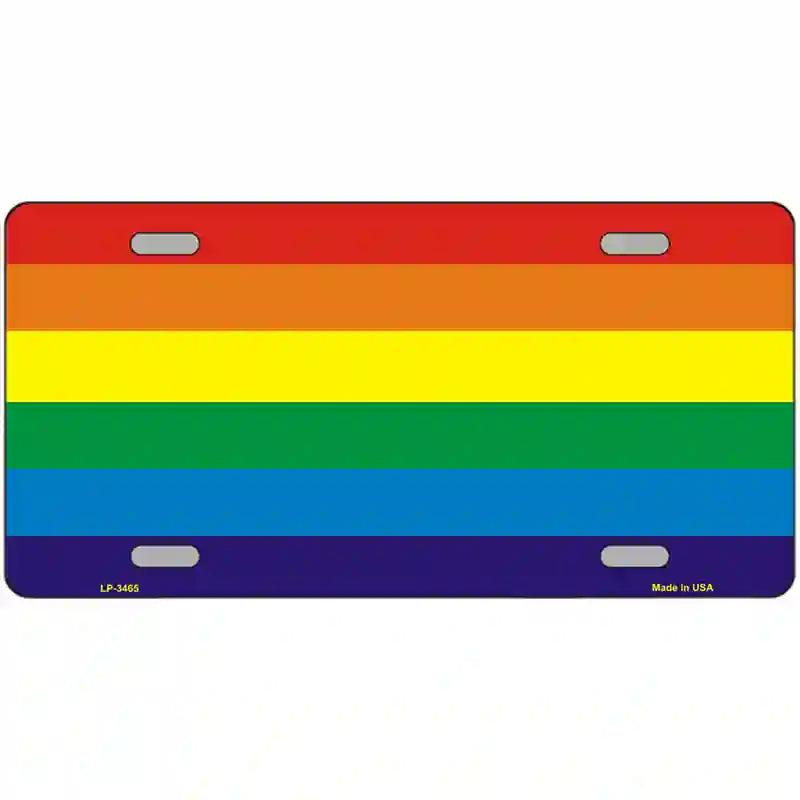 Rainbow Flag Metal Novelty License Plate 12" x 6" (LP)