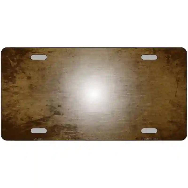 Brown White Fade Scratched License Plate Metal Novelty 12" x 6" (LP)