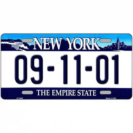 9 11 01 New York Novelty Metal Novelty License Plate 12" x 6" (LP)