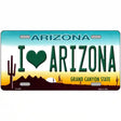 I Love Arizona Novelty Metal Novelty License Plate 12" x 6" (LP)