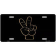 Peace Fingers Metal Novelty License Plate 12" x 6" (LP)