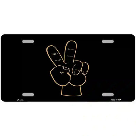 Peace Fingers Metal Novelty License Plate 12" x 6" (LP)