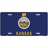 Kansas State Flag Metal Novelty License Plate 12" x 6" (LP)