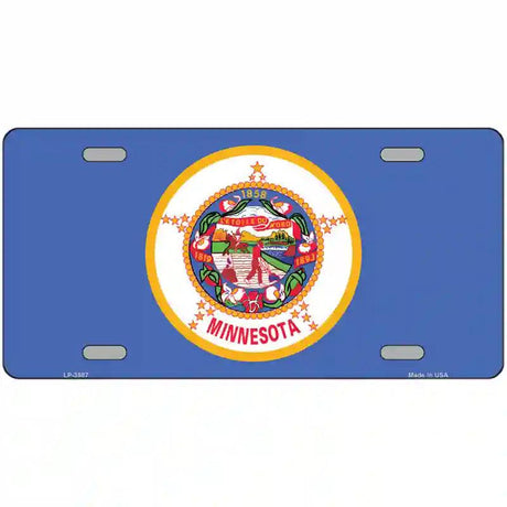 Minnesota State Flag Metal Novelty License Plate 12" x 6" (LP)