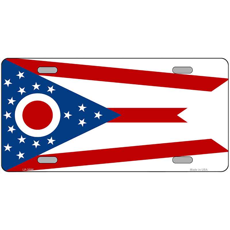 Ohio State Flag Metal Novelty License Plate 12" x 6" Automotive (LP)