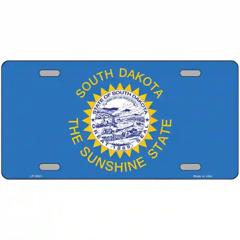 South Dakota State Flag Metal Novelty License Plate 12" x 6" (LP)