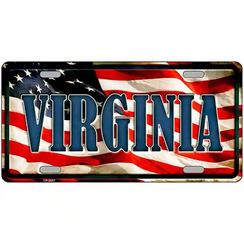 Virginia on American Flag Auto Plate Decor | Smart Blonde