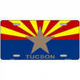 Tucson Arizona State Flag Metal Novelty License Plate 12" x 6" (LP)