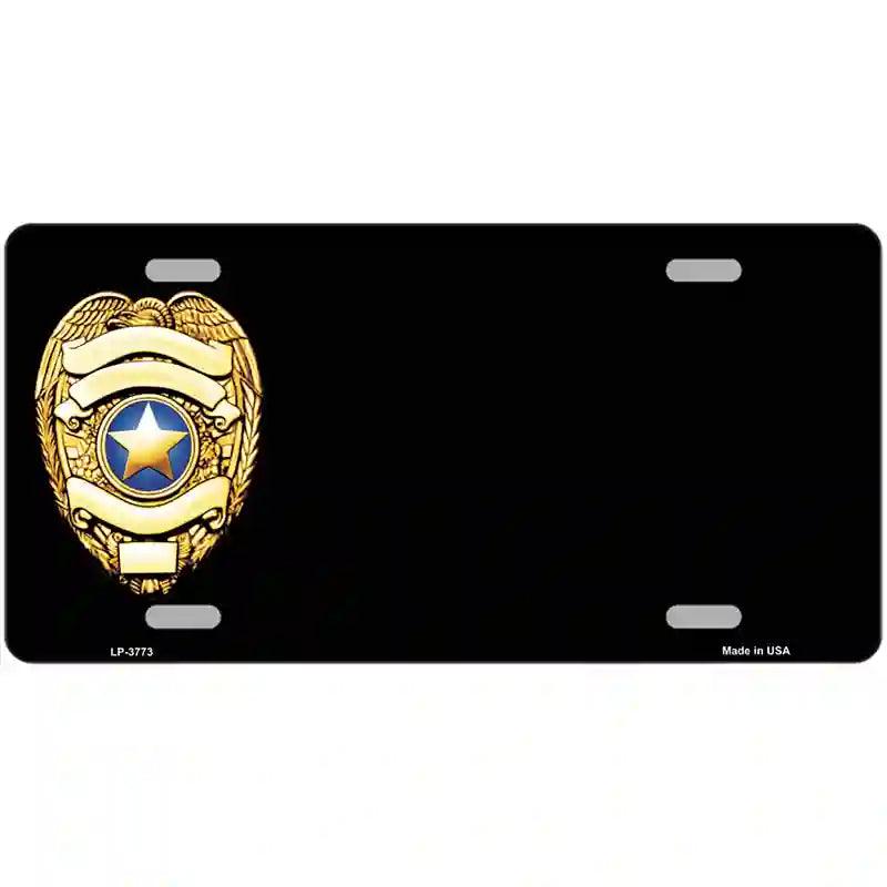 Police Badge Offset Metal Novelty License Plate 12" x 6" (LP)