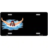 Female Swimmer Offset Metal Novelty License Plate 12" x 6" (LP)