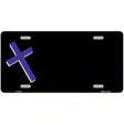 Purple Cross Offset Metal Novelty License Plate 12" x 6" (LP)