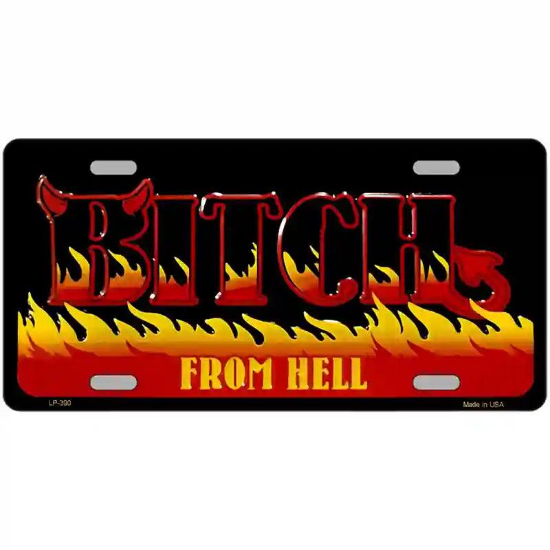 Bitch From Hell Metal Novelty License Plate 12" x 6" (LP)