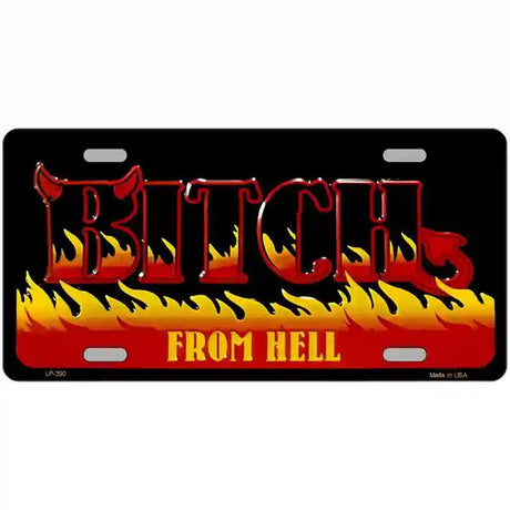 Bitch From Hell Metal Novelty License Plate 12" x 6" (LP)