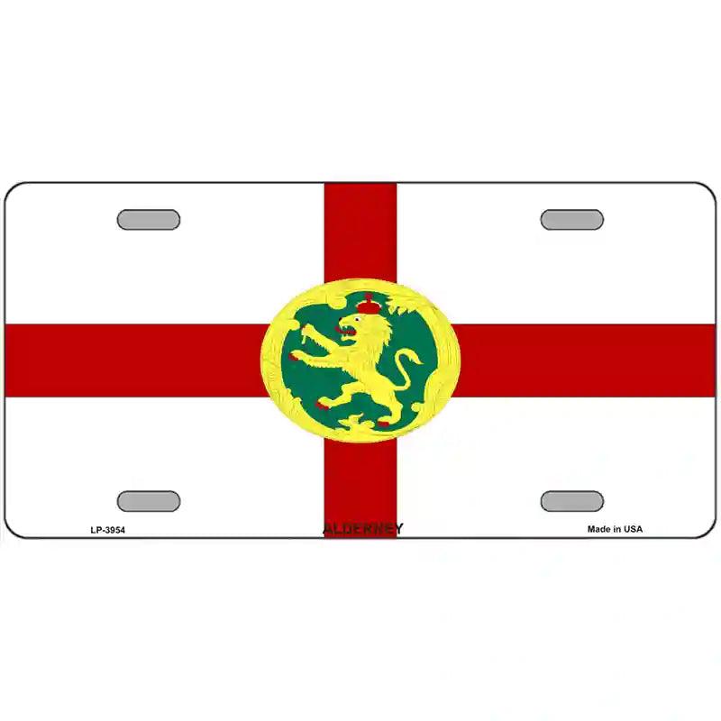 Alderney Flag Metal Novelty License Plate 12" x 6" (LP)