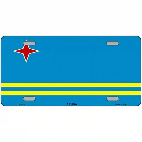 Aruba Flag Metal Novelty License Plate 12" x 6" (LP)