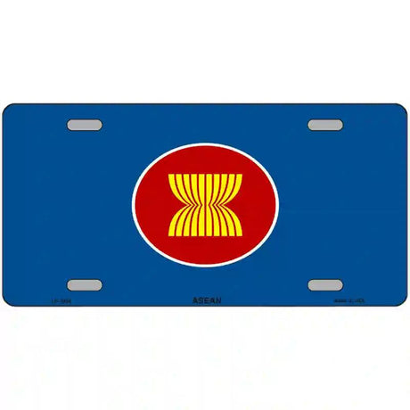 Asean Flag Metal Novelty License Plate 12" x 6" (LP)