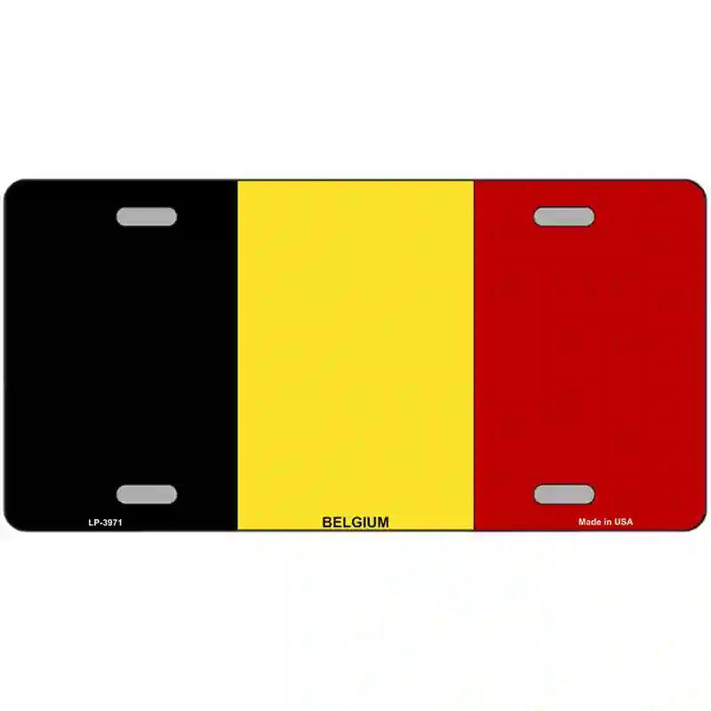Belgium Flag Metal Novelty License Plate 12" x 6" (LP)
