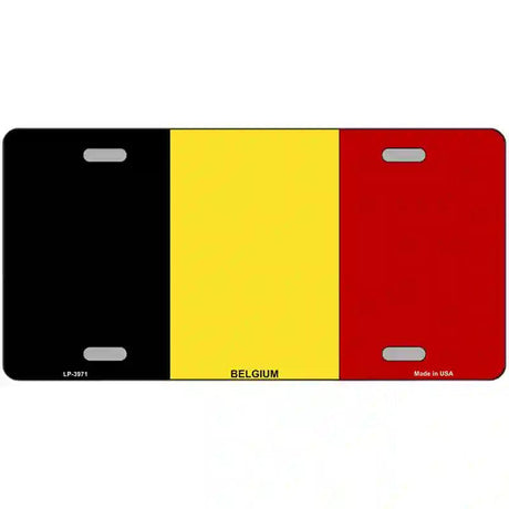 Belgium Flag Metal Novelty License Plate 12" x 6" (LP)