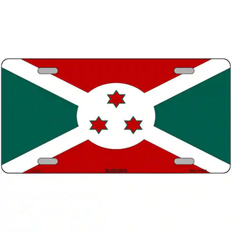 Burundi Flag Metal Novelty License Plate 12" x 6" (LP)