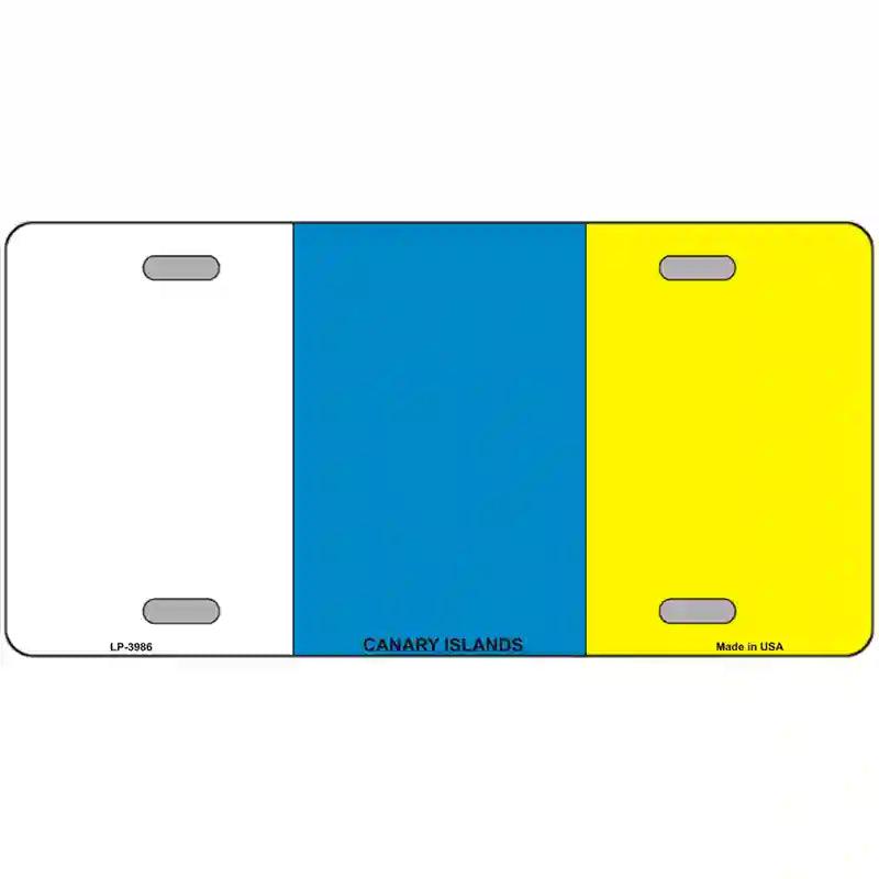 Canary Islands Flag Metal Novelty License Plate 12" x 6" (LP)