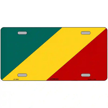 Congo Flag Metal Novelty License Plate 12" x 6" (LP)