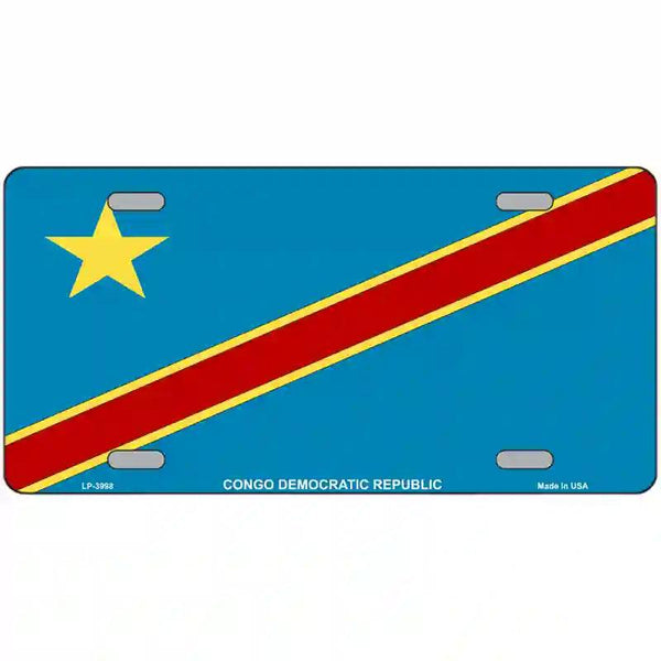 Congo Democratic Republic Flag Metal License Plate | Smart Blonde