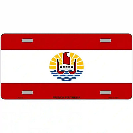 French Polynesia Flag Metal Novelty License Plate 12" x 6" (LP)