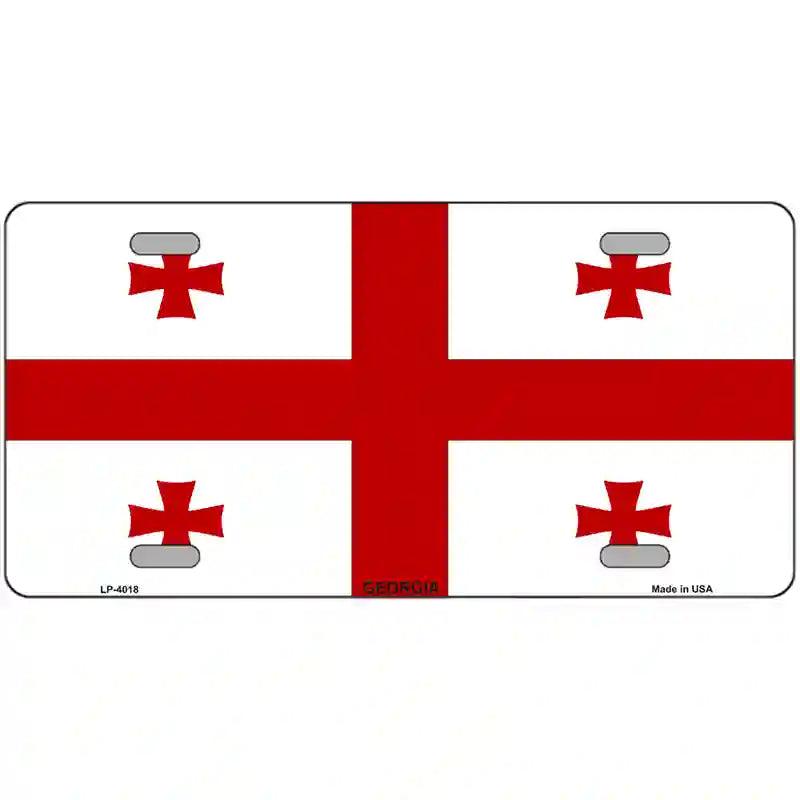 Georgia Flag Metal Novelty License Plate 12" x 6" (LP)