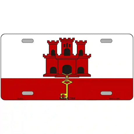 Gibraltar Flag Metal Novelty License Plate 12" x 6" (LP)
