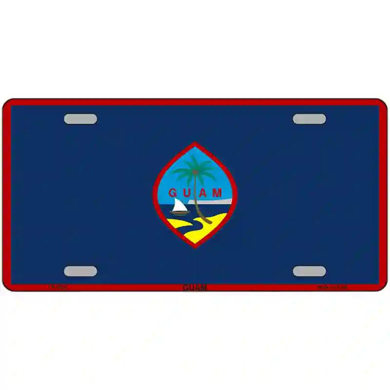Guam Flag Novelty Metal License Plate Tag 12" x 6" (LP)