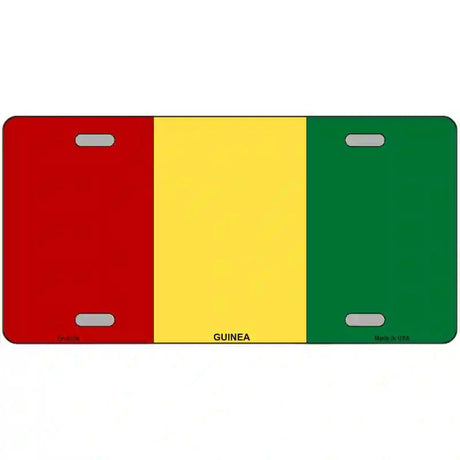 Guinea Flag Metal Novelty License Plate 12" x 6" (LP)