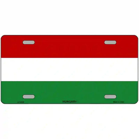 Hungary Flag Metal Novelty License Plate 12" x 6" (LP)