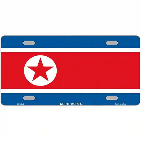 North Korea Flag Metal Novelty License Plate 12" x 6" (LP)