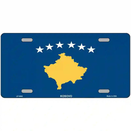 Kosovo Flag Metal Novelty License Plate 12" x 6" (LP)